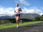 Girl jogging on the Horseshoe in Wellington